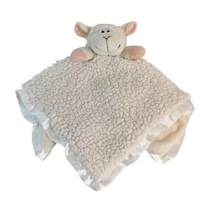 Stephan Baby Lamb Lovey Security Blanket 16in Cream Sherpa Satin Trim 2017